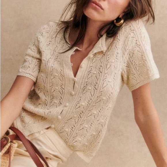 Sezane Tops - Sezane Cream Lace Blouse